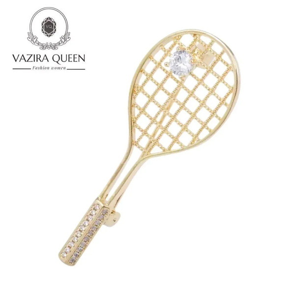 VQ Racket Brooch - Picture 1 of 5
